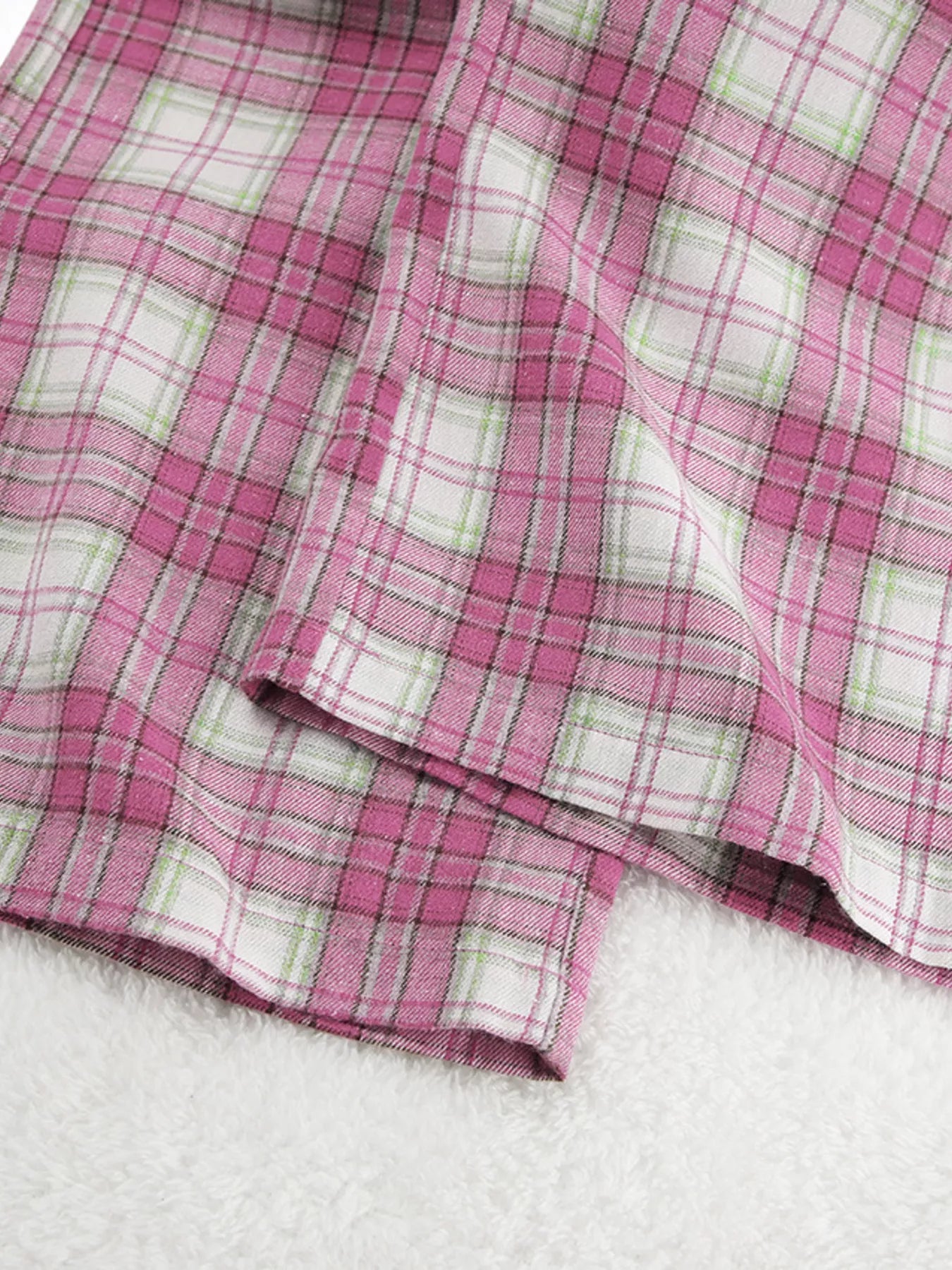 Trendsi Plaid Long Sleeve Shirt and Pants Set -