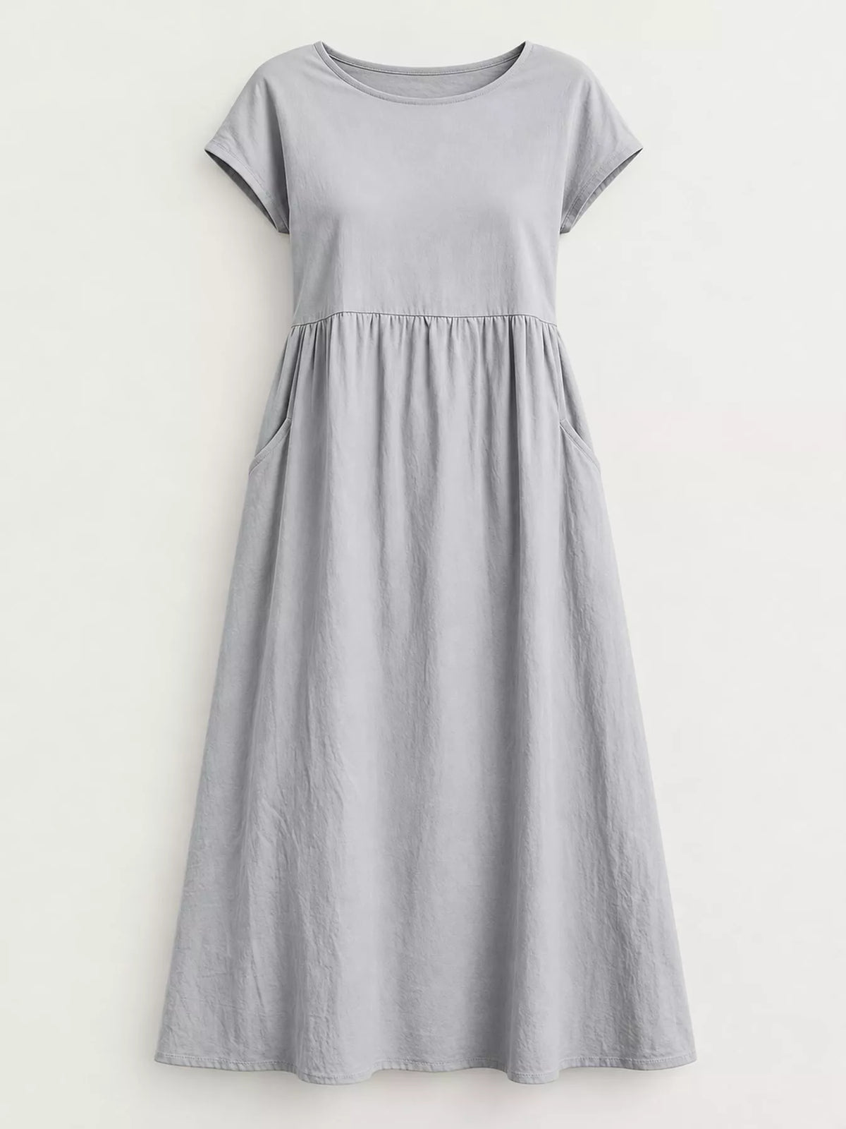 Round neck short sleeve midi dress, product view