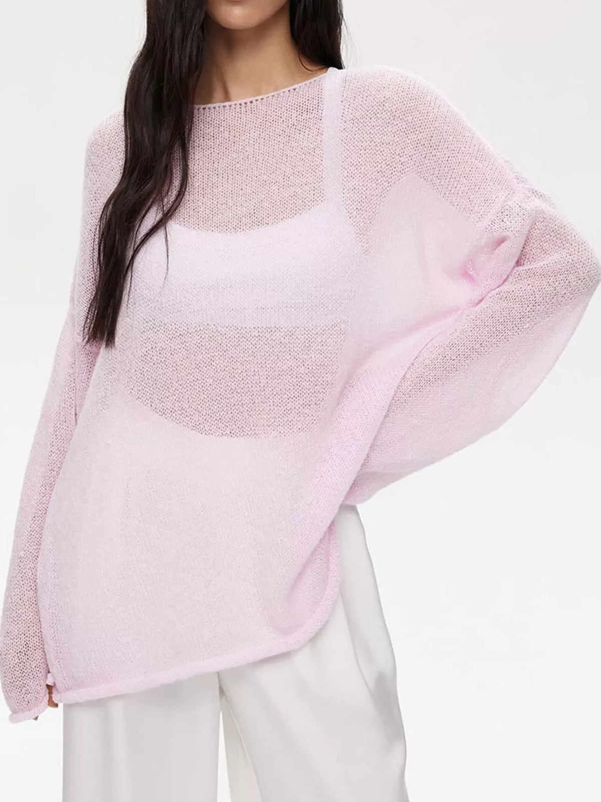 Knit cover-up, pink front