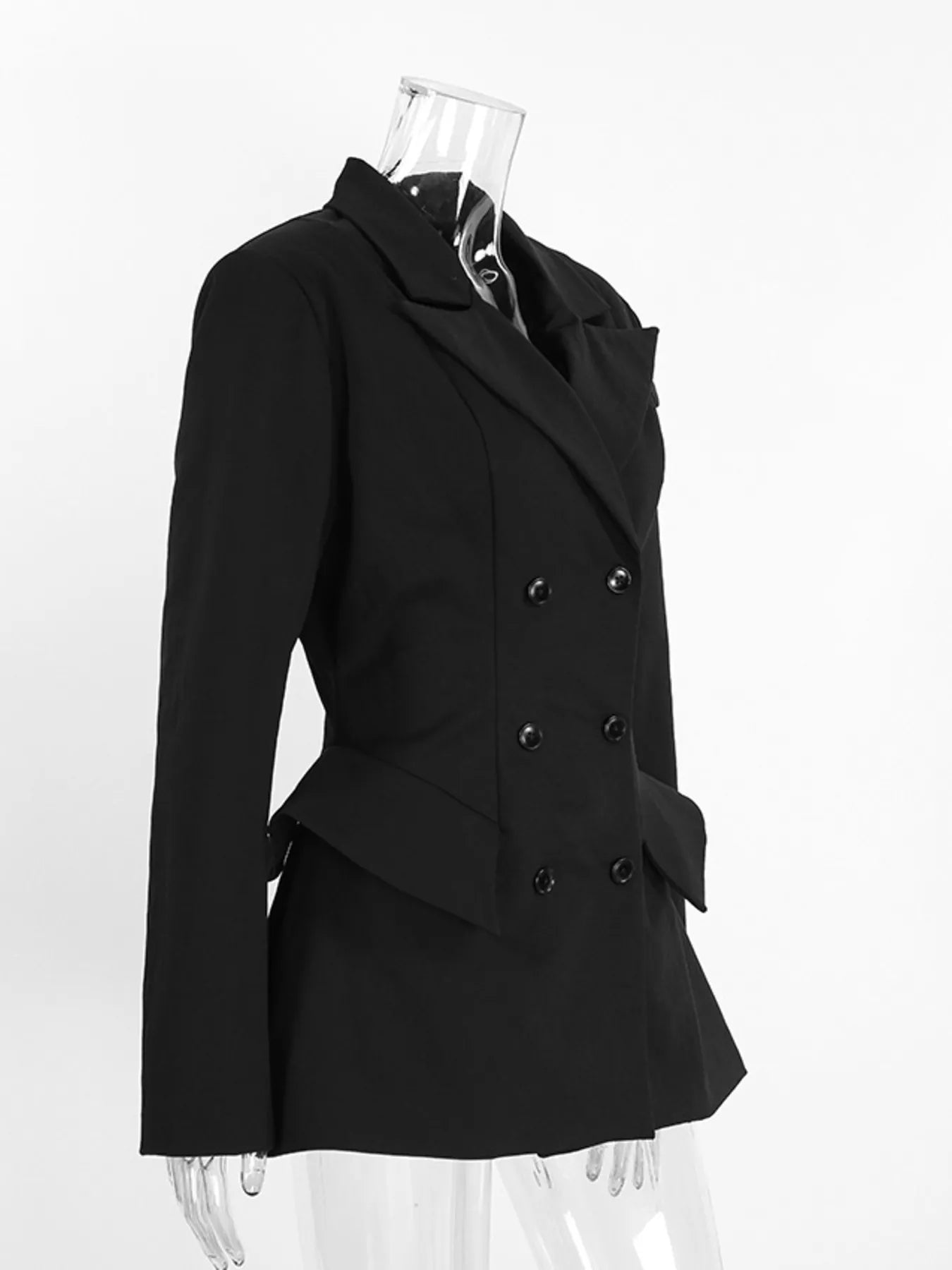 Trendsi Double-Breasted Blazer with Flap Pockets -