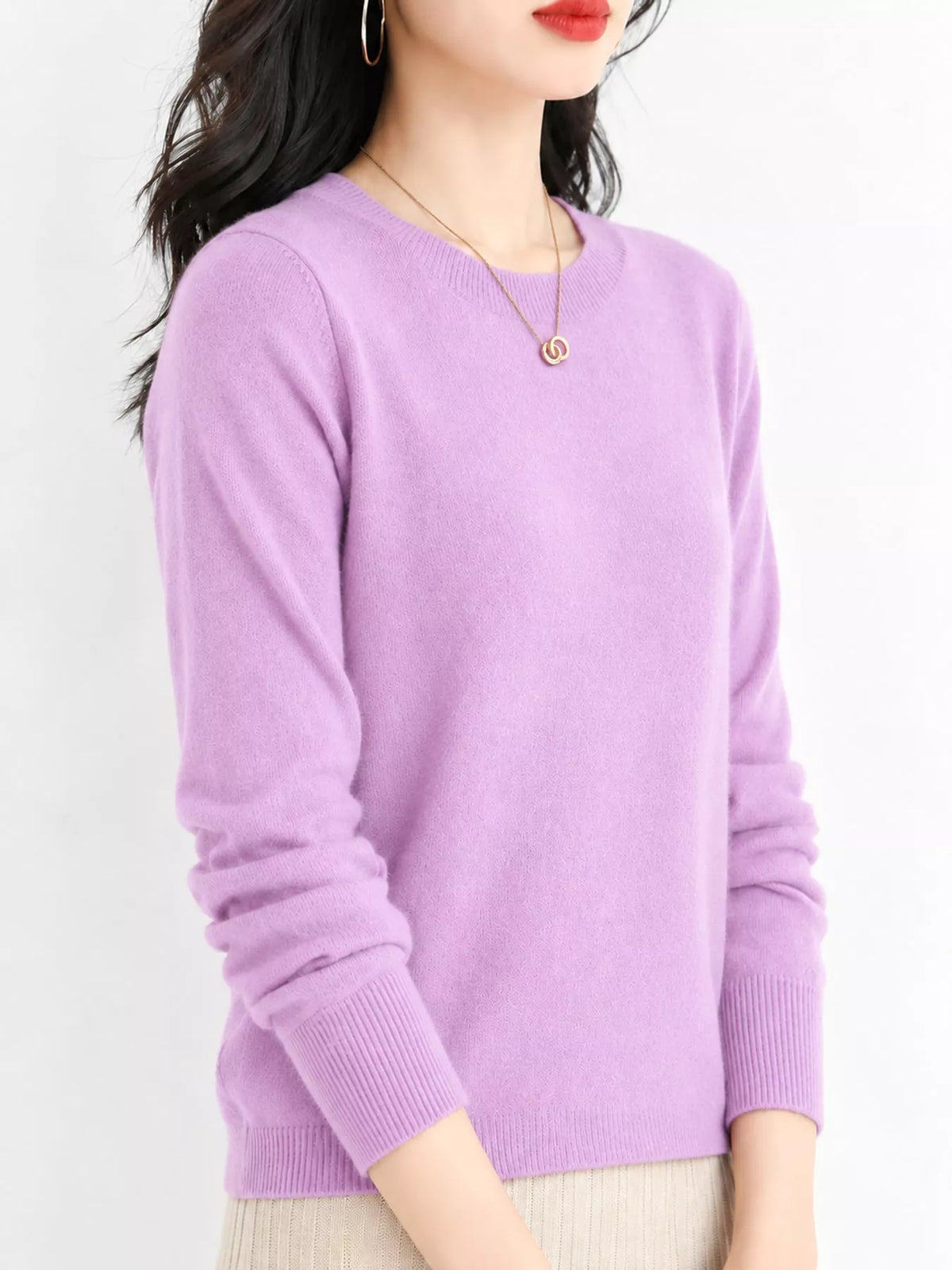 Crew Neck Long Sleeve Sweater — side view