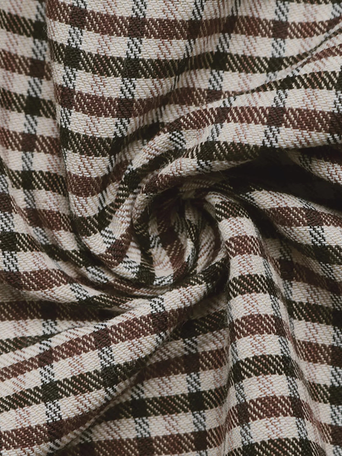 Plaid Double-Breasted Trench Coat — construction details