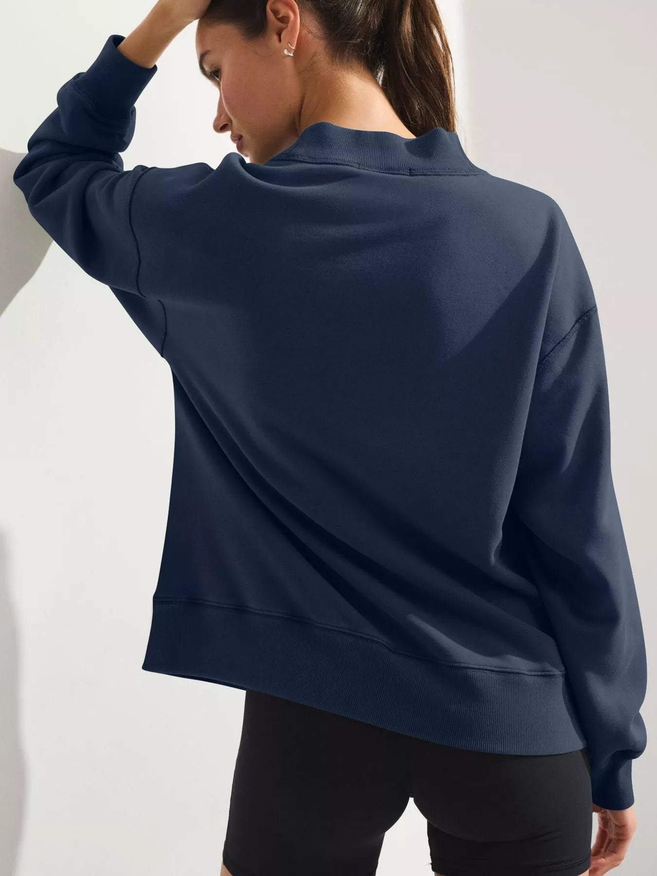 Trendsi Mock Neck Oversized Sweatshirt -
