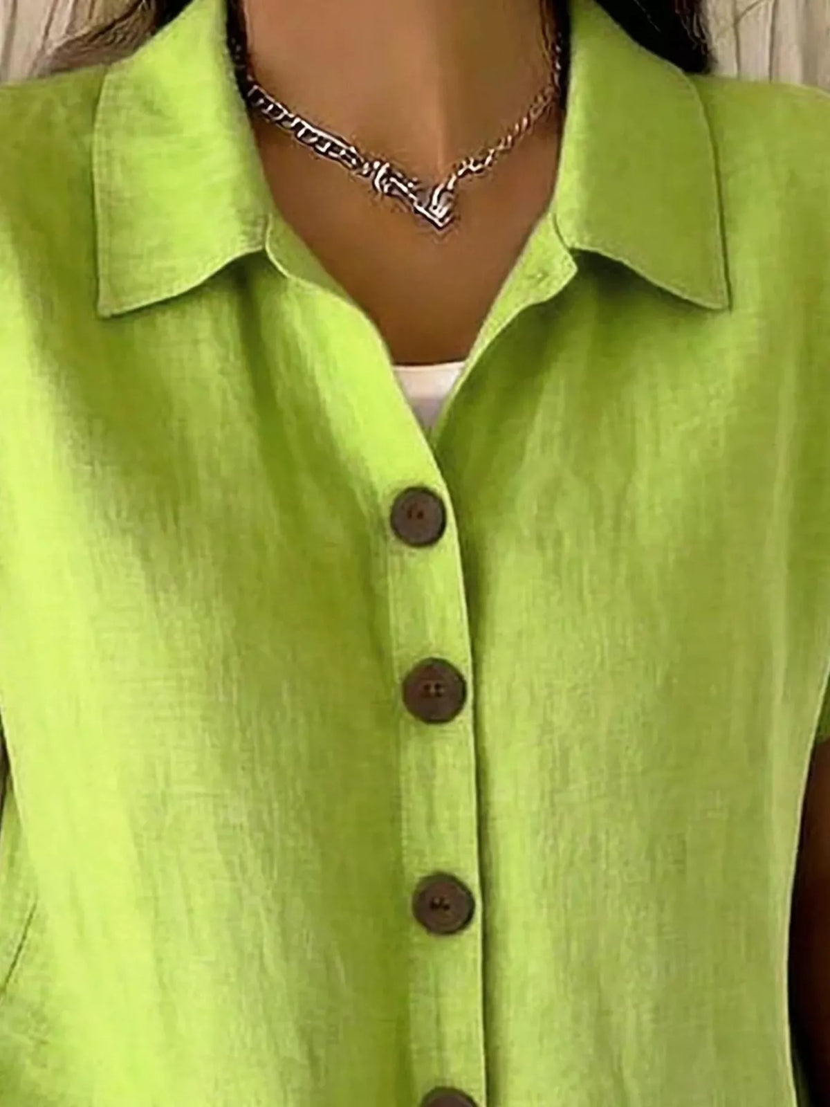Trendsi Full Size Button-Down Short Sleeve Shirt Plus Size -