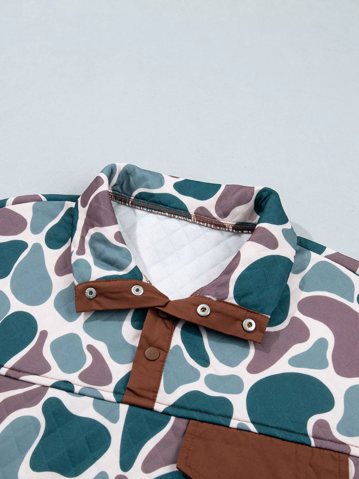 Quarter Snap Camouflage Sweatshirt — construction details