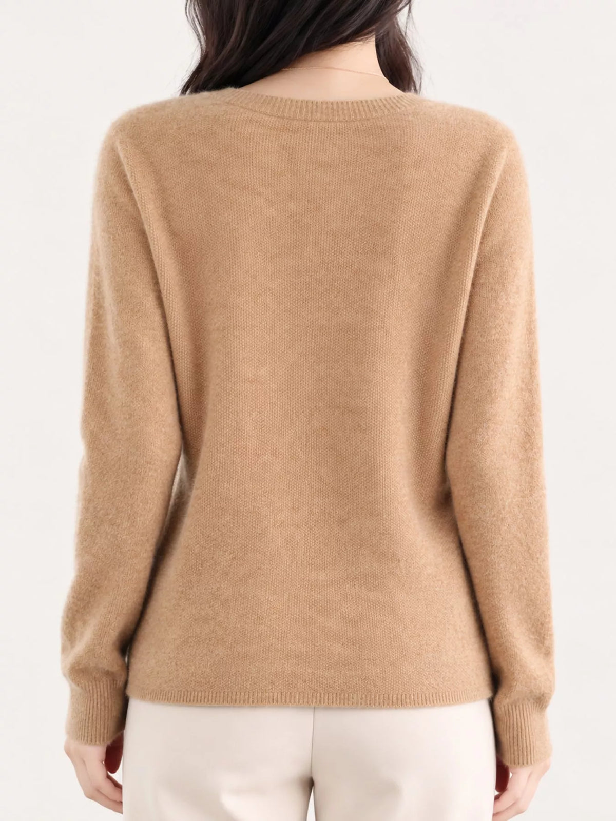 Ribbed cardigan, tan back