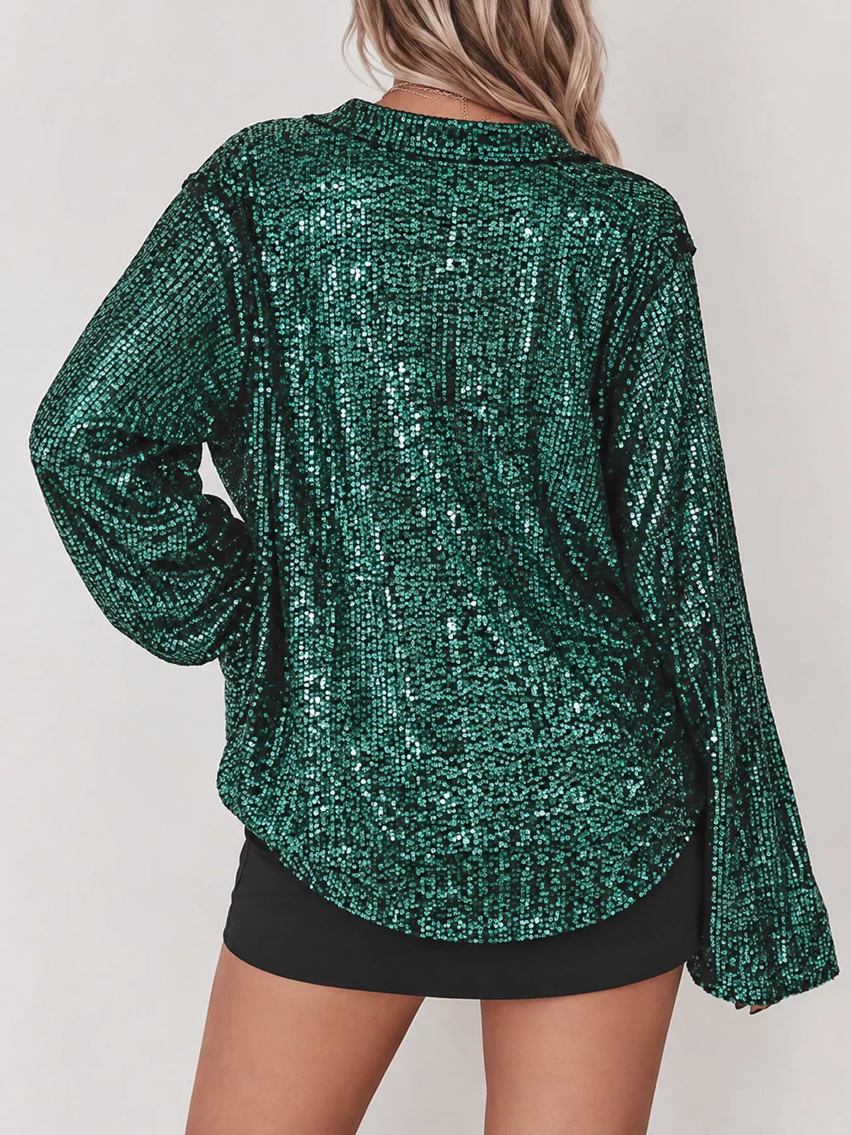 Sequin shirt, green back