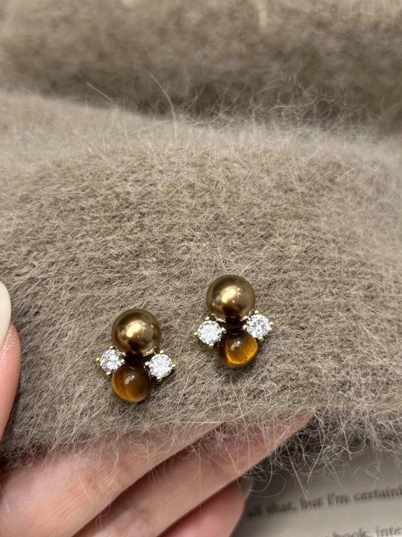 Trendsi Tiger Eye Stud Earrings -
