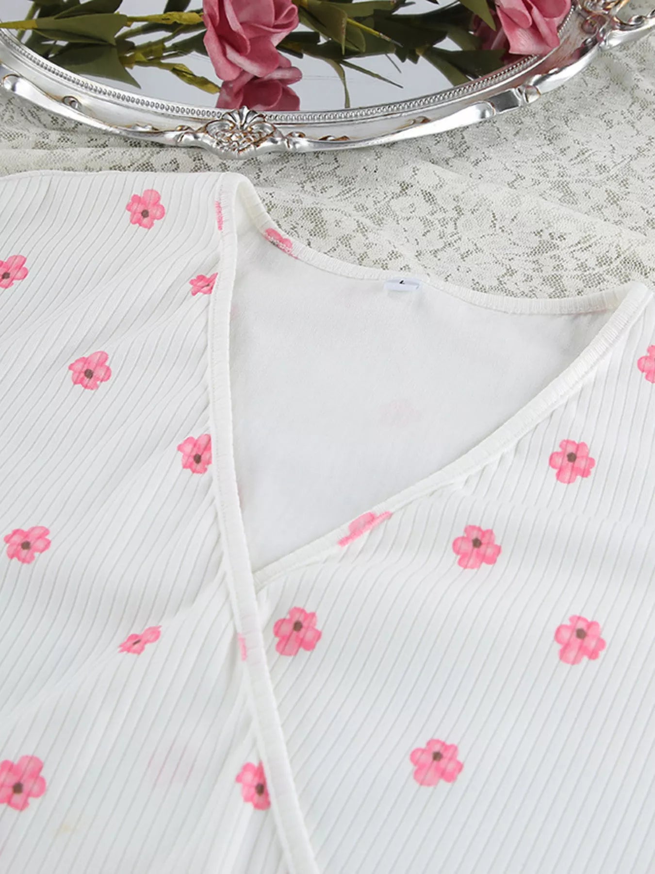 Trendsi Floral Print Cami Dress and Cardigan Lounge Set -