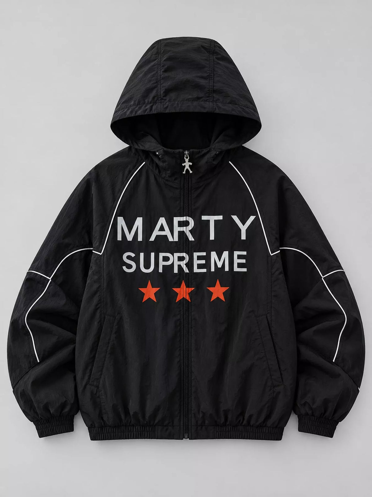 Letter Graphic Color-Block Jacket — garment front