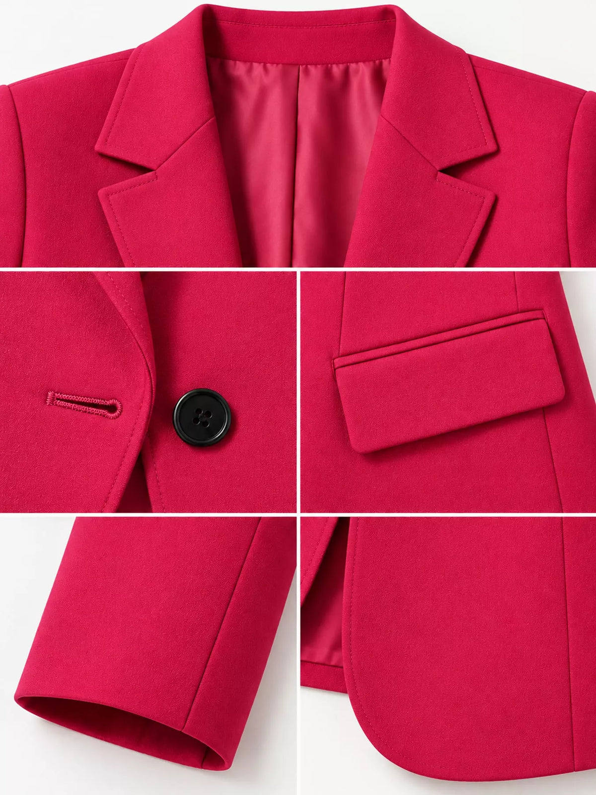 Collared long sleeve blazer, construction and design details