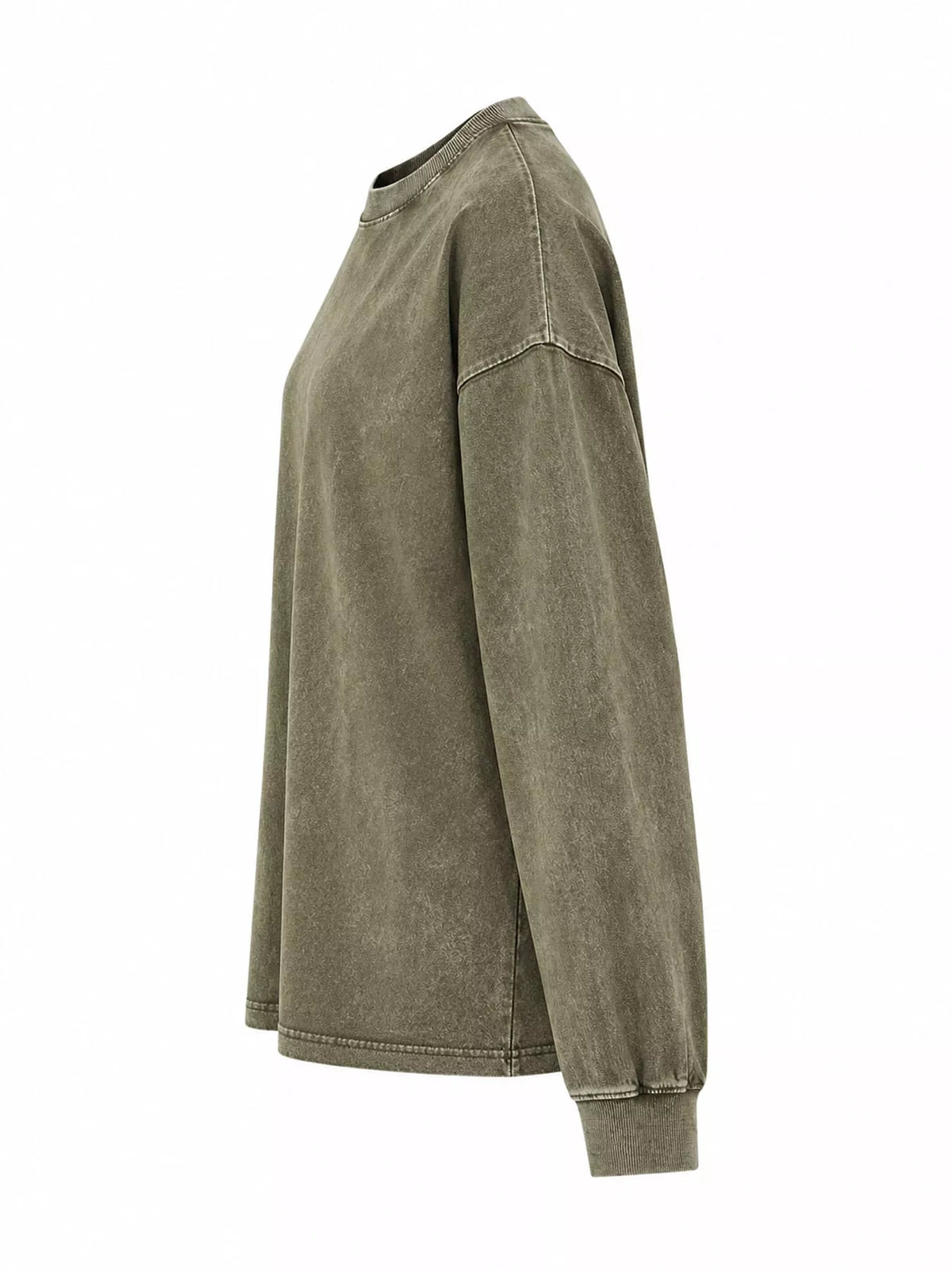 Washed Oversized Long Sleeve T-Shirt — side view