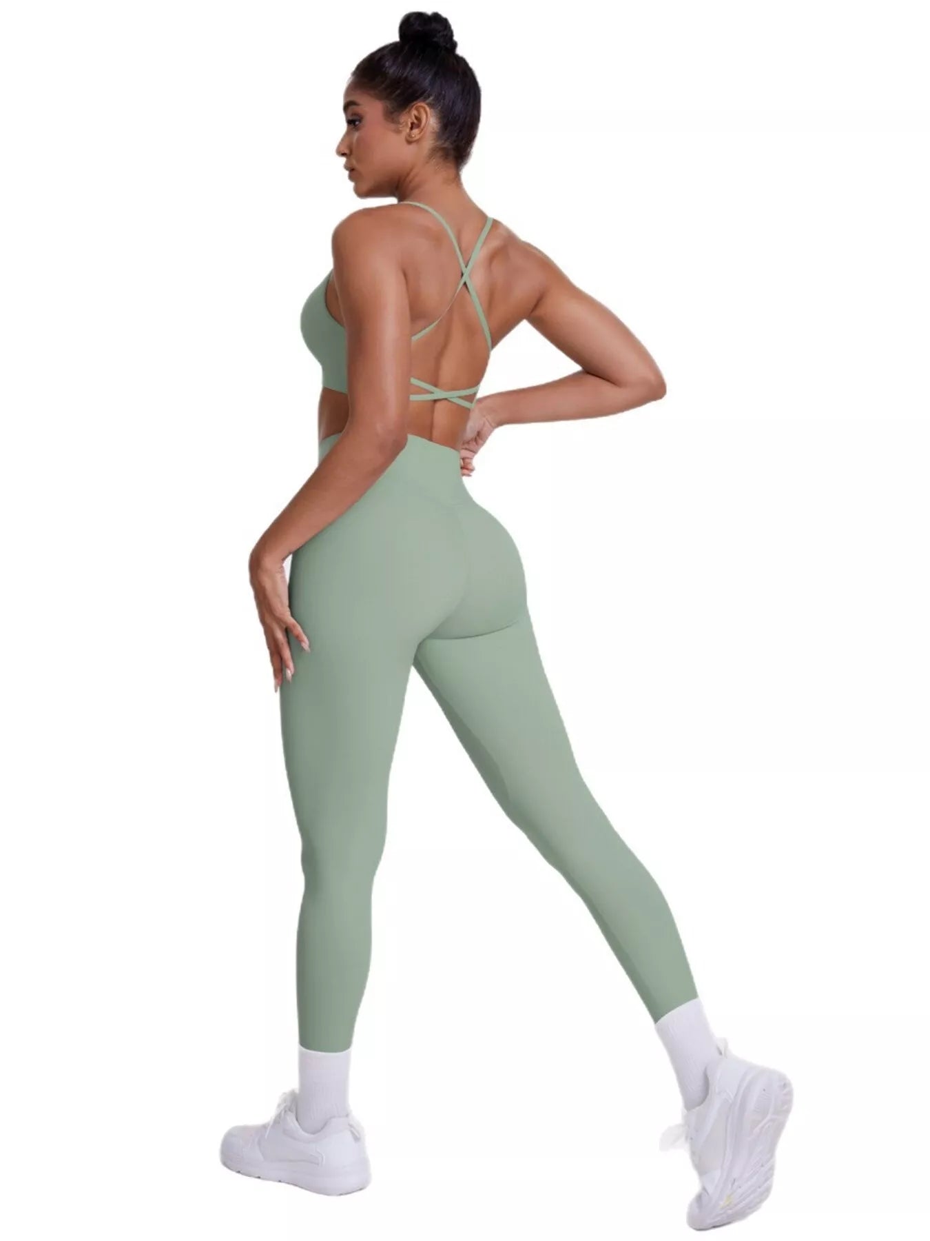 Trendsi Criss-Cross Back Cami and Leggings Active Set -