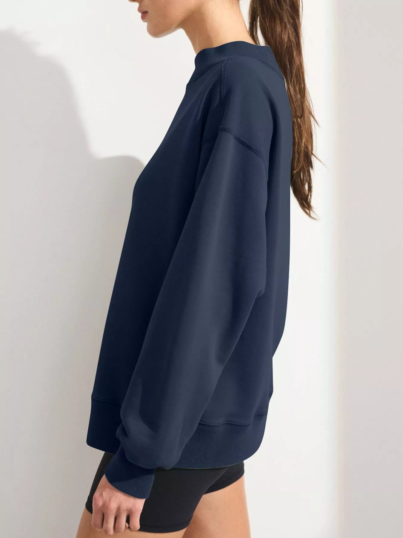 Trendsi Mock Neck Oversized Sweatshirt -