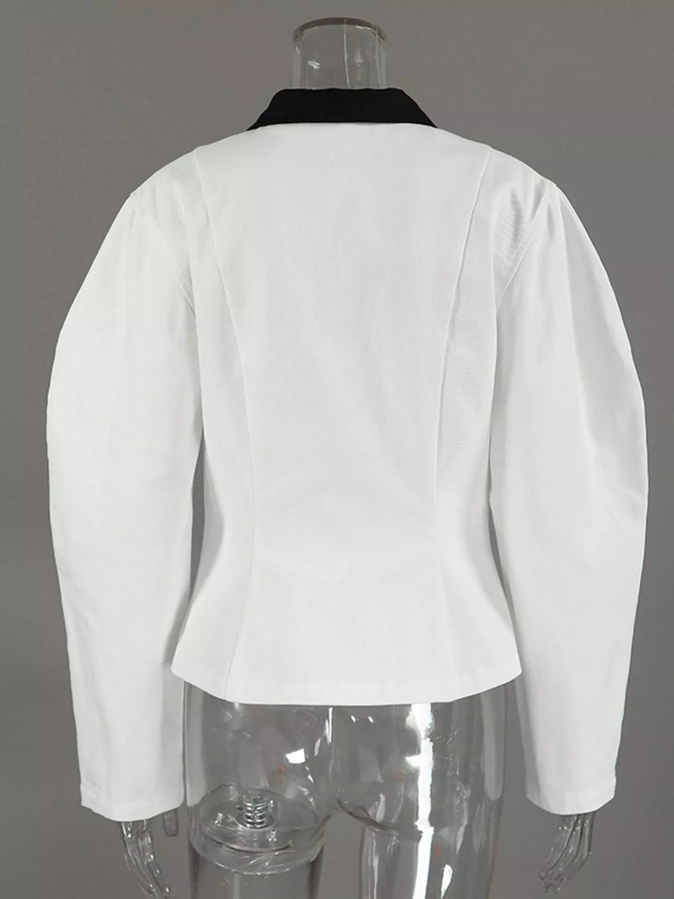 Trendsi Contrast Collar Zip-Up Jacket -