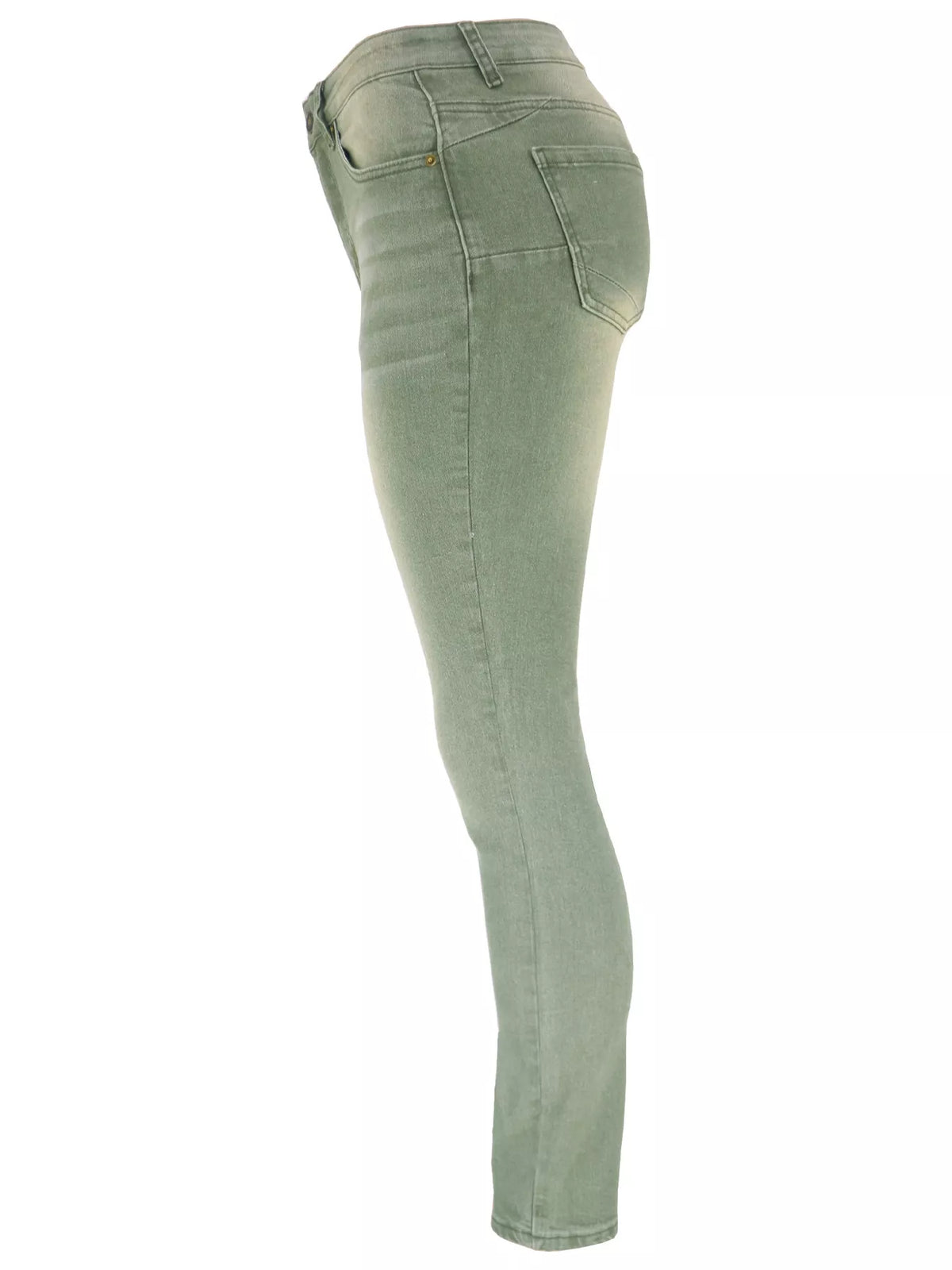 High-waisted slim-fit jeans