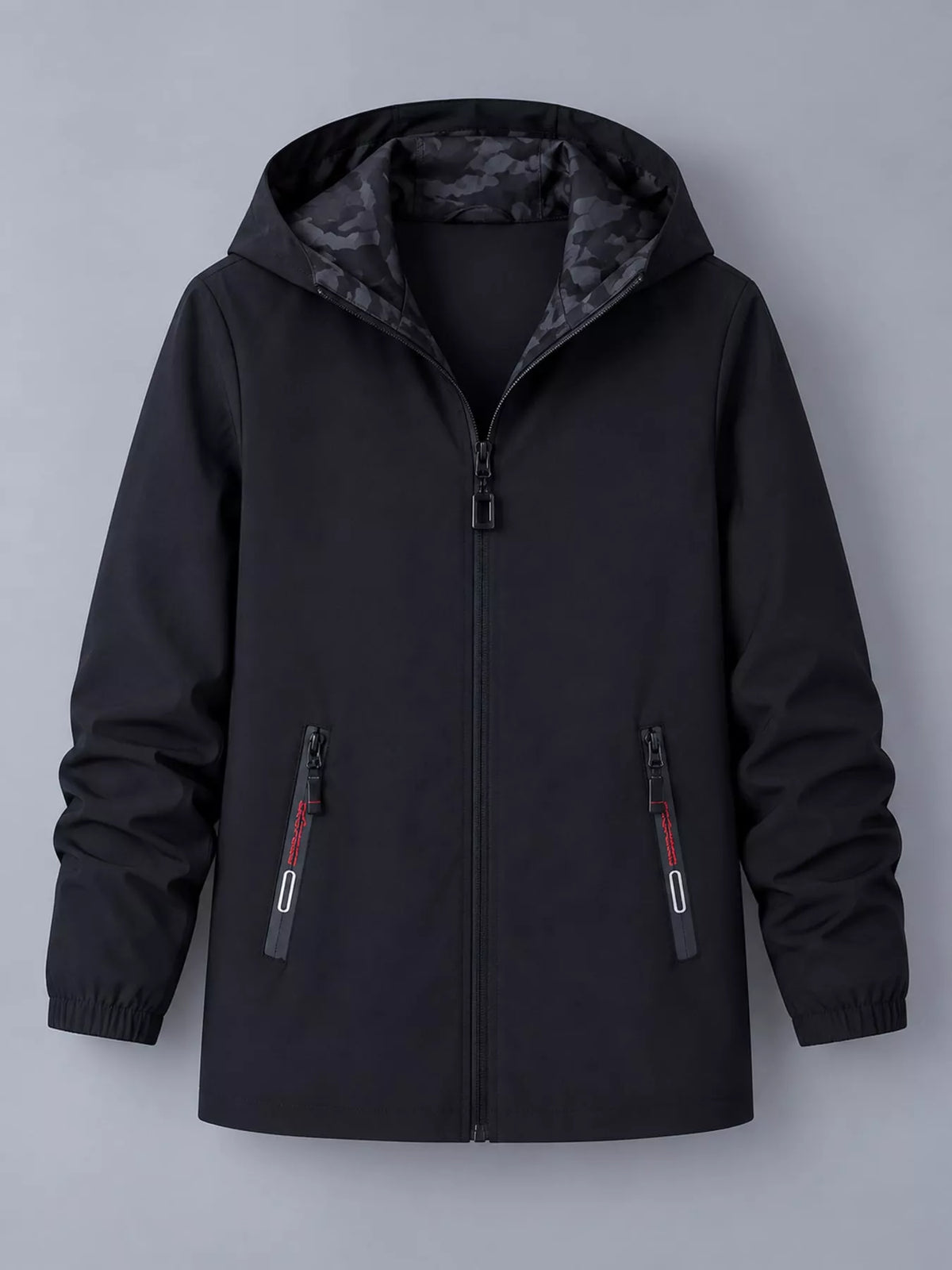Zip-Up Hooded Jacket — garment front