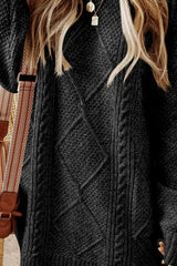 Trendsi Cable-Knit Round Neck Sweater Dress -