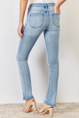 Trendsi Kancan Full Size Mid Rise Y2K Slit Bootcut Jeans -