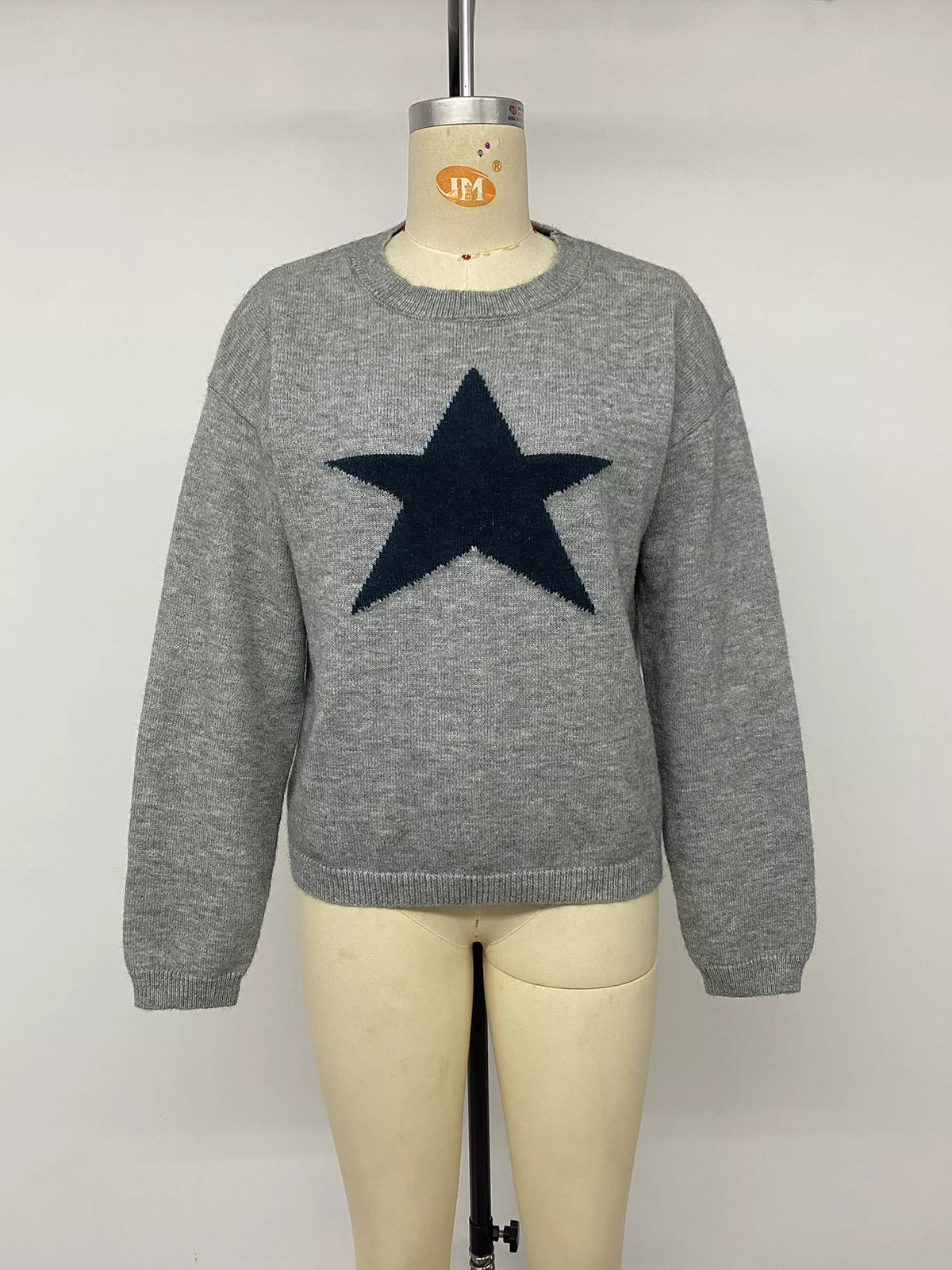 Trendsi Star-Patterned Dropped Shoulder Sweater -