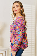 Trendsi Angel Wings Woven Right V-Neck Long Sleeve Cardigan - Shirts