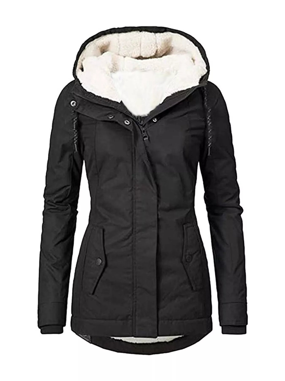 Sherpa-Lined Hooded Jacket — garment front