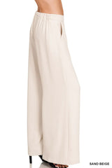 Trendsi Zenana Relaxed Fit Elastic Waisted Wide Leg Pants -