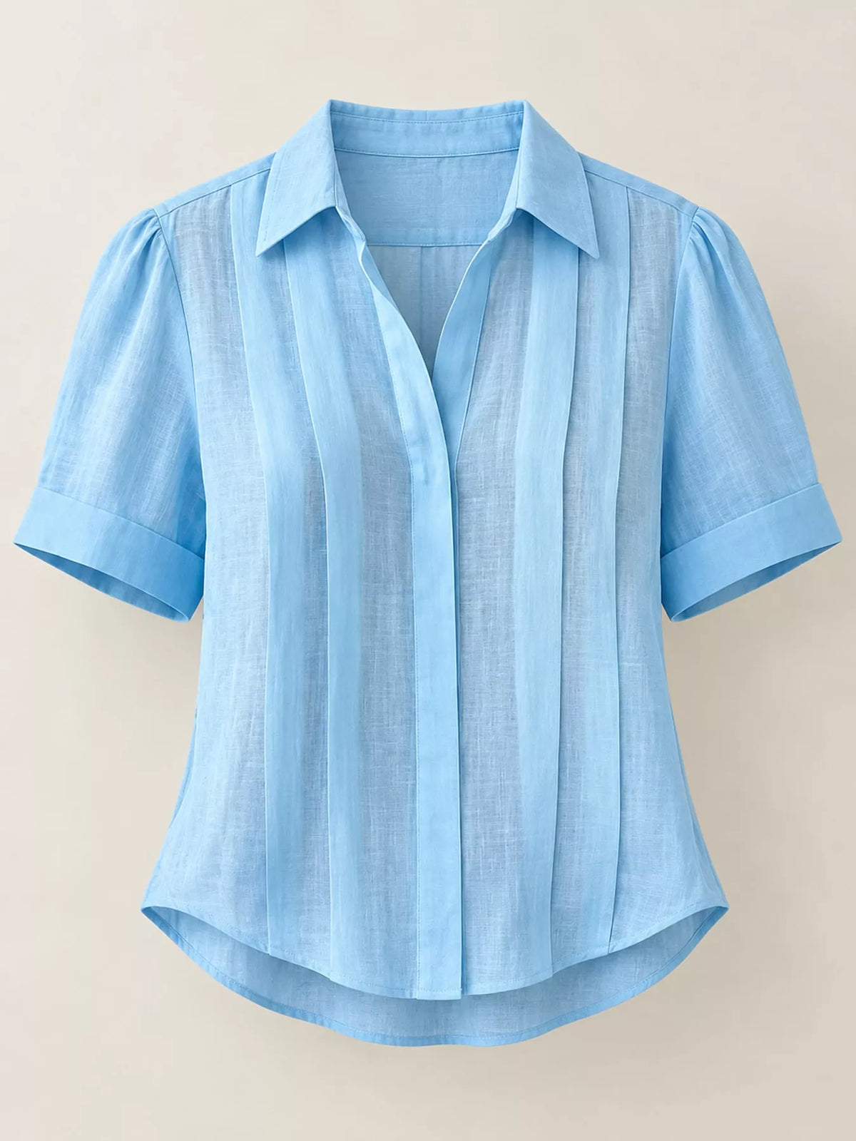 Blue button up short sleeve shirt