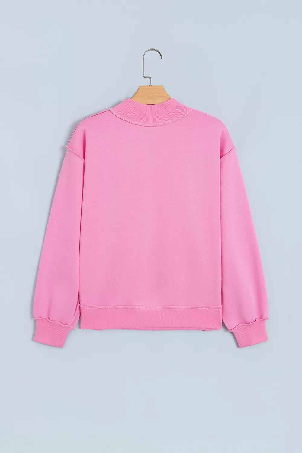 WWJD Embroidered Patch Mock Neck Sweatshirt — garment back