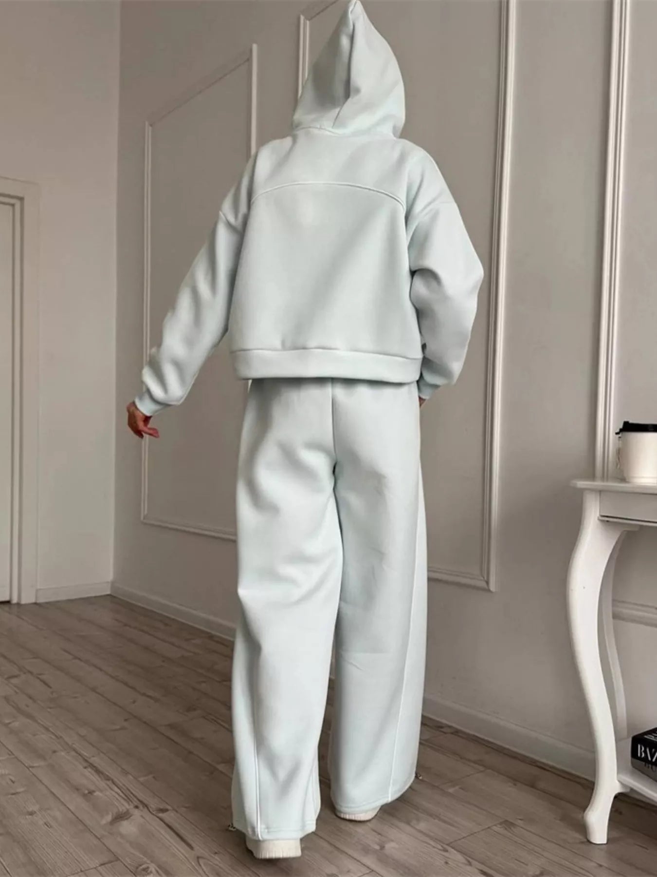 Trendsi Fleece Zip-Up Hoodie and Joggers Set -