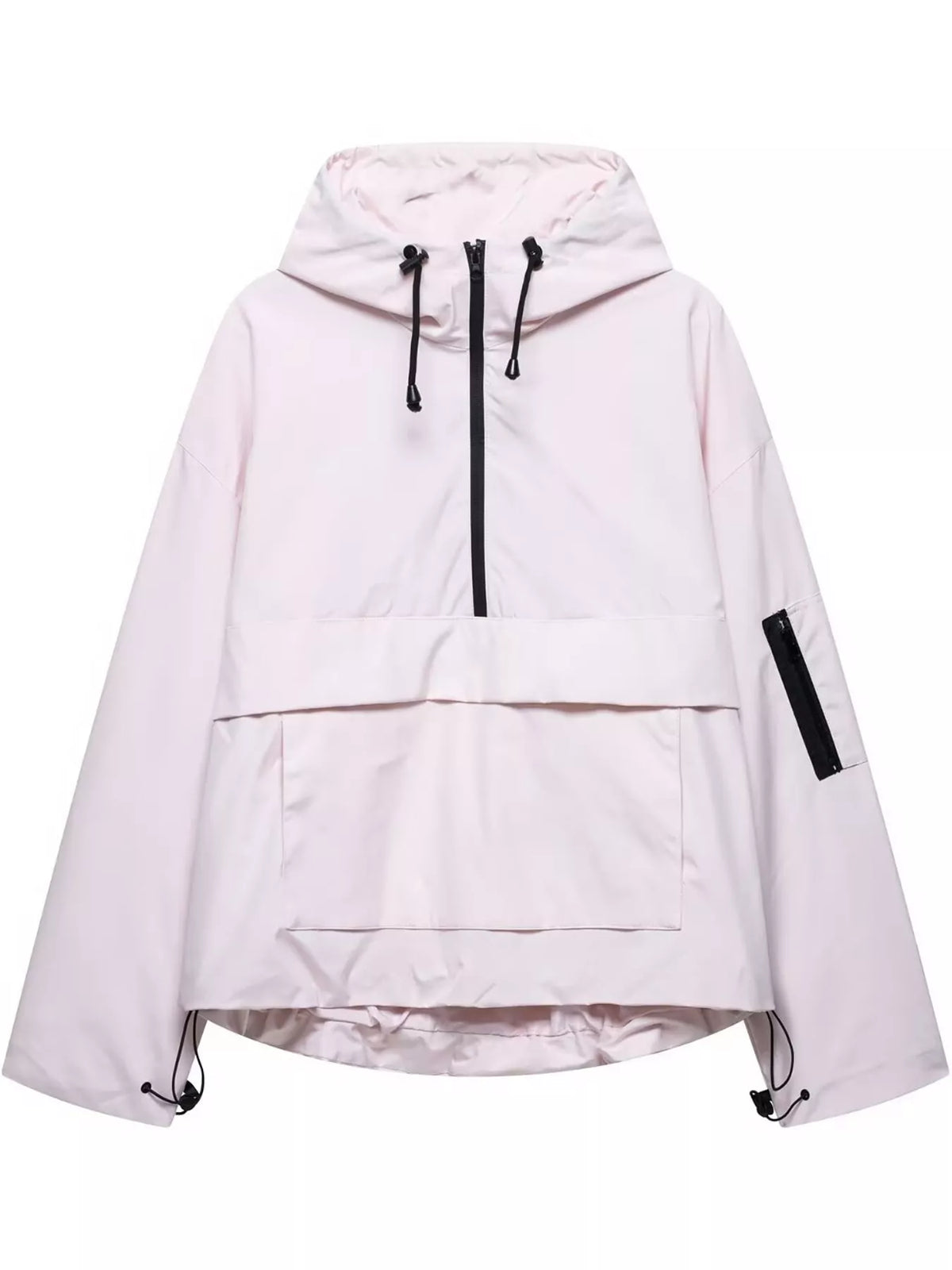 Half-Zip Hooded Anorak Jacket — garment front