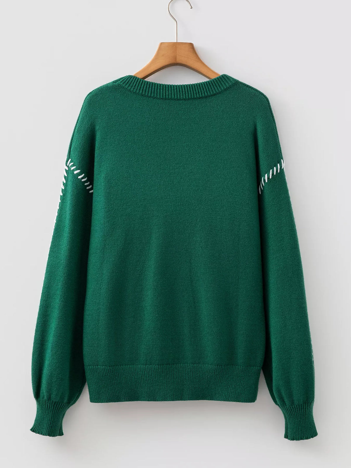 Santa Baby sweater, green hanging back