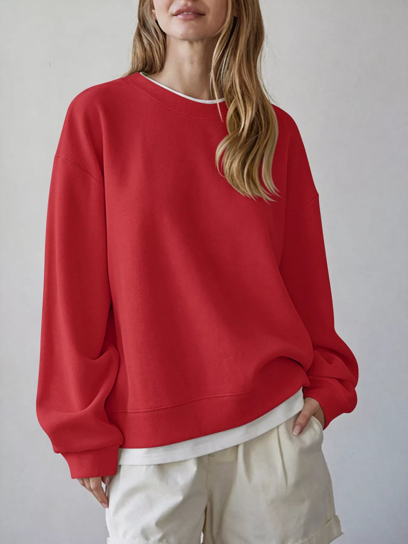Trendsi Oversized Crew Neck Sweatshirt -