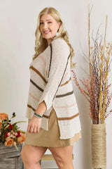 Trendsi ADORA Full Size Multi Color Strip Sweater Plus Size -