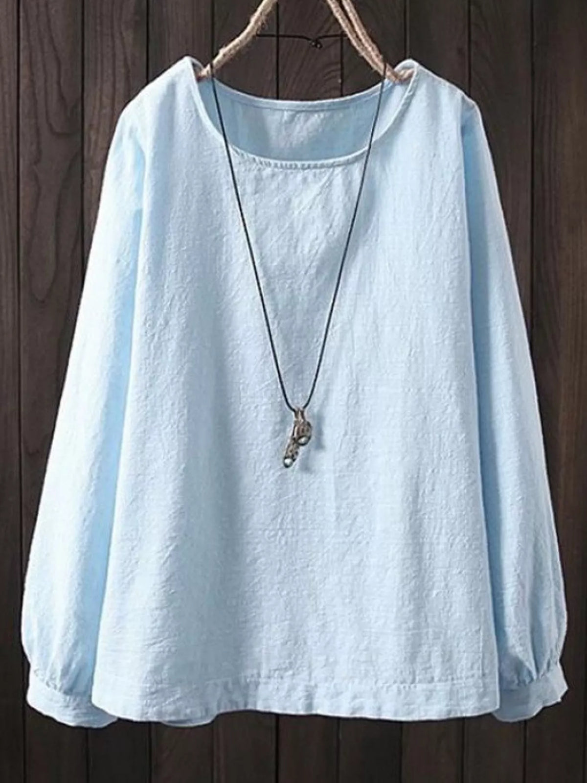 Loose Fit Long Sleeve Blouse — garment front