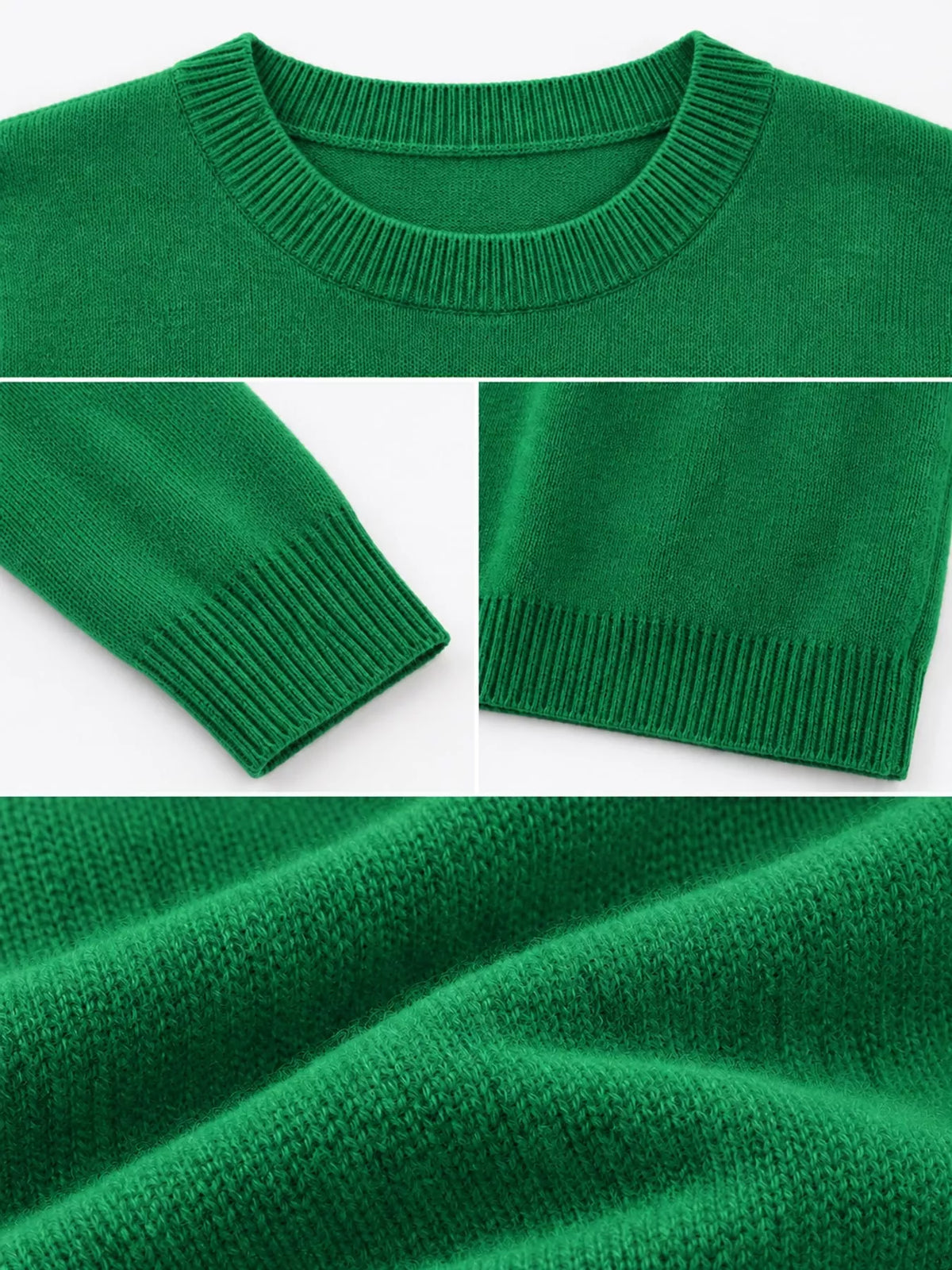 Crew Neck Long Sleeve Sweater — garment construction details