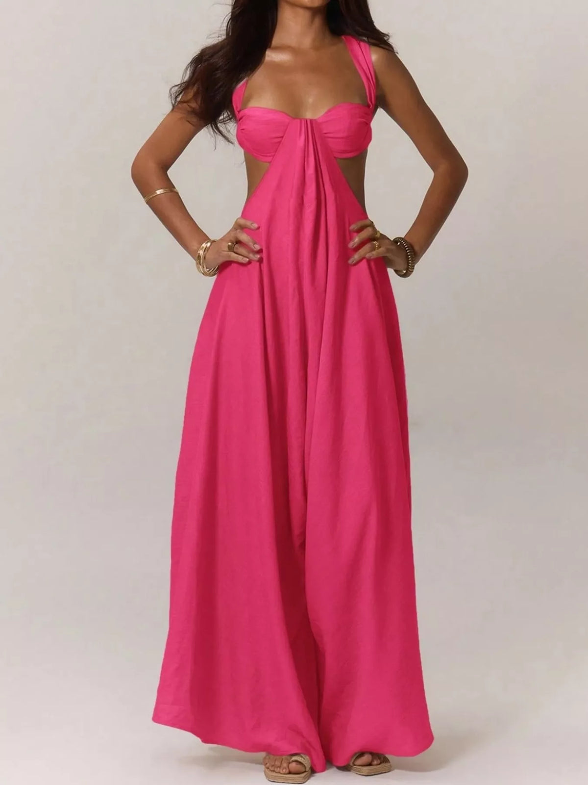 Cutout jumpsuit, pink front