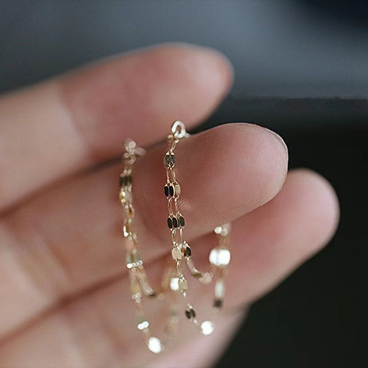 Trendsi 18K Gold-Plated Chain Earrings -