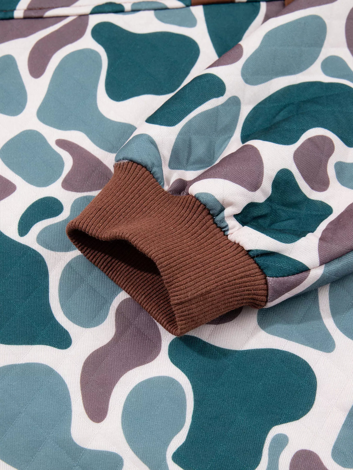 Quarter Snap Camouflage Sweatshirt — construction details