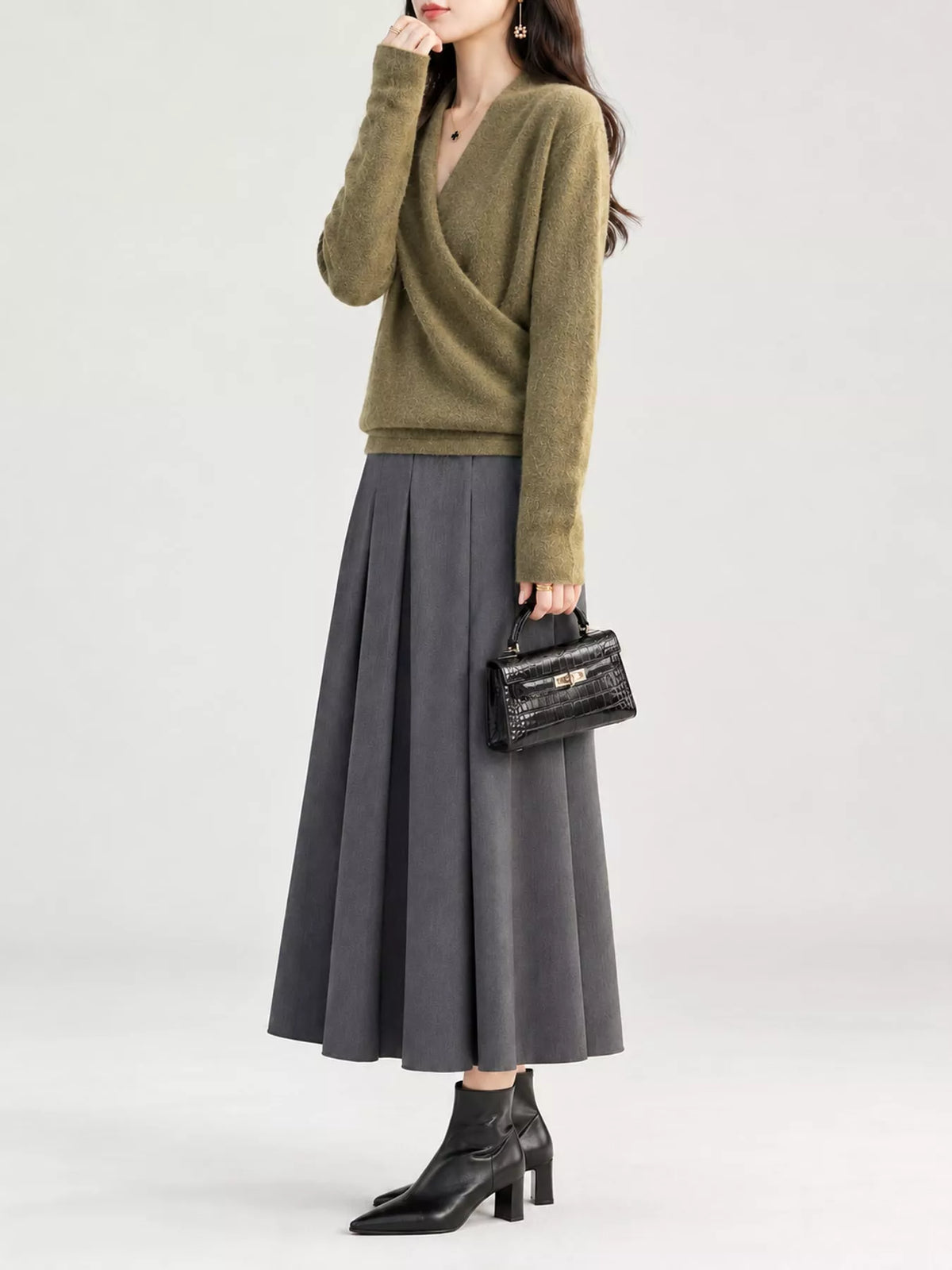 Surplice Long Sleeve Sweater — side view