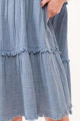 Trendsi And The Why Washed Frayed Detail Tiered Dress -