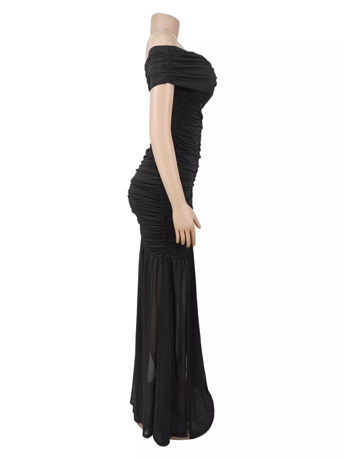 Trendsi Off-Shoulder Ruched Mermaid Maxi Dress -