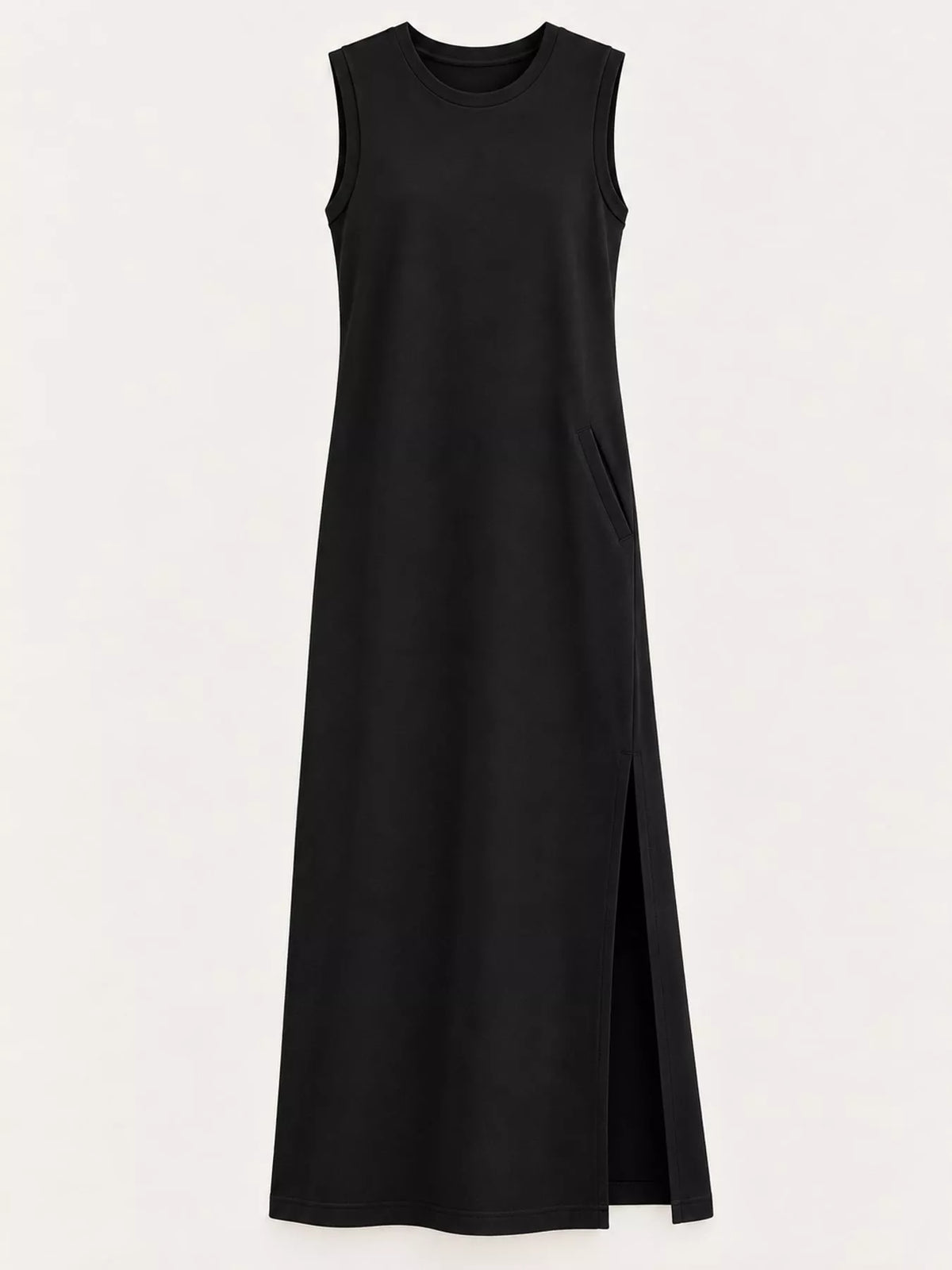 Round neck sleeveless maxi dress, product view