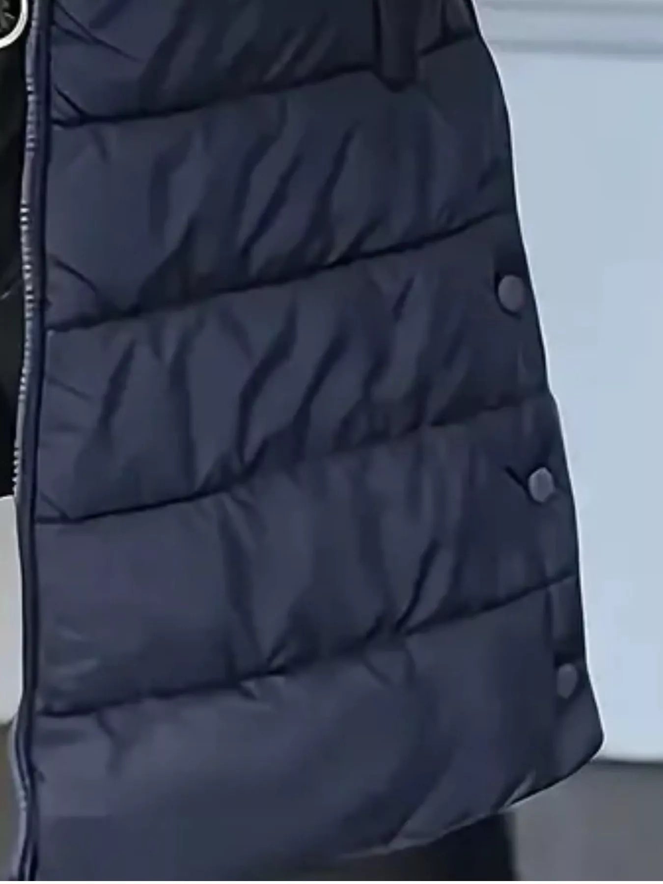 Trendsi Zip Up Longline Hooded Puffer Vest Coat -
