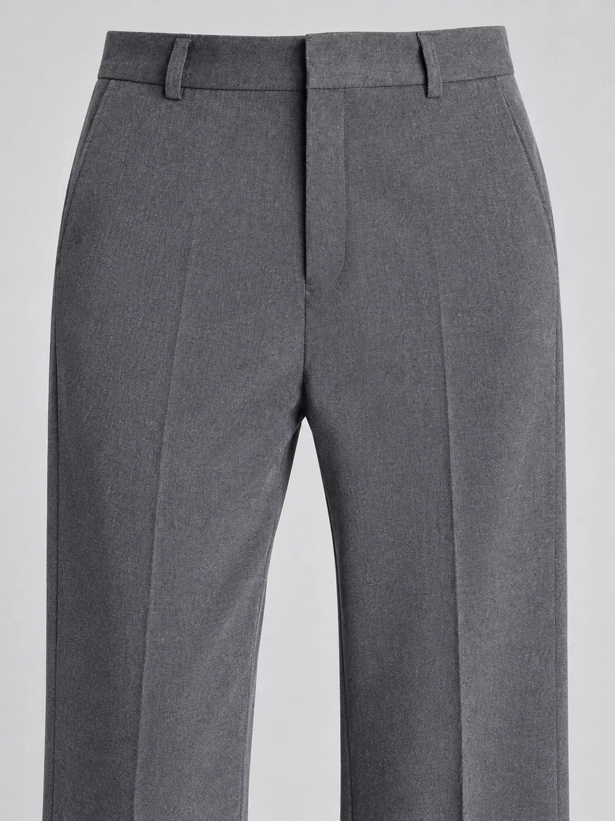 Straight-leg pants, gray waist detail
