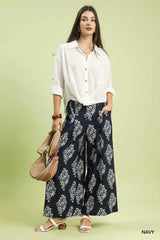 Trendsi Umgee Abstract Print Wide Leg Pants -