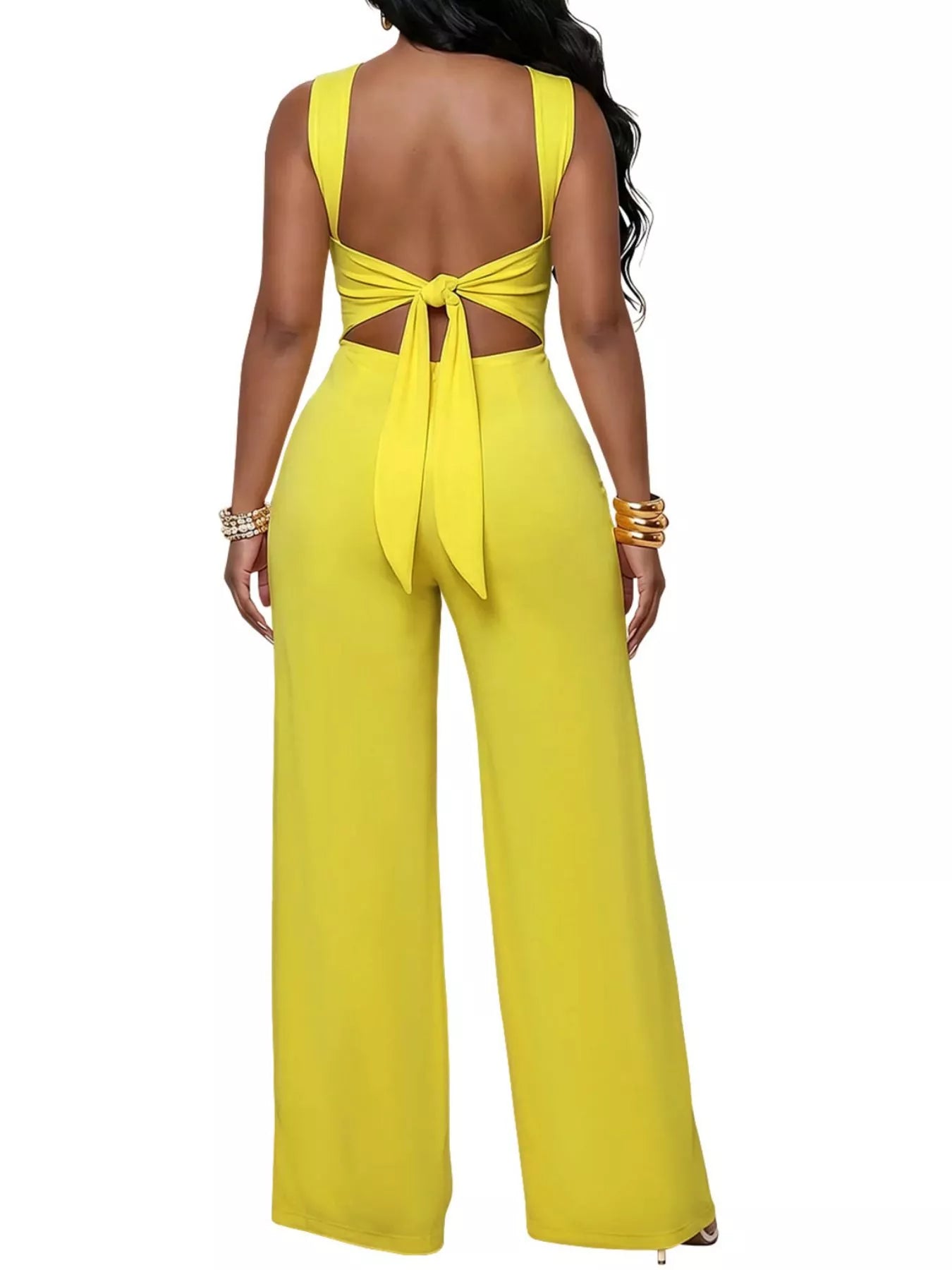 Trendsi Backless Twist Top and Wide-Leg Pants Set -