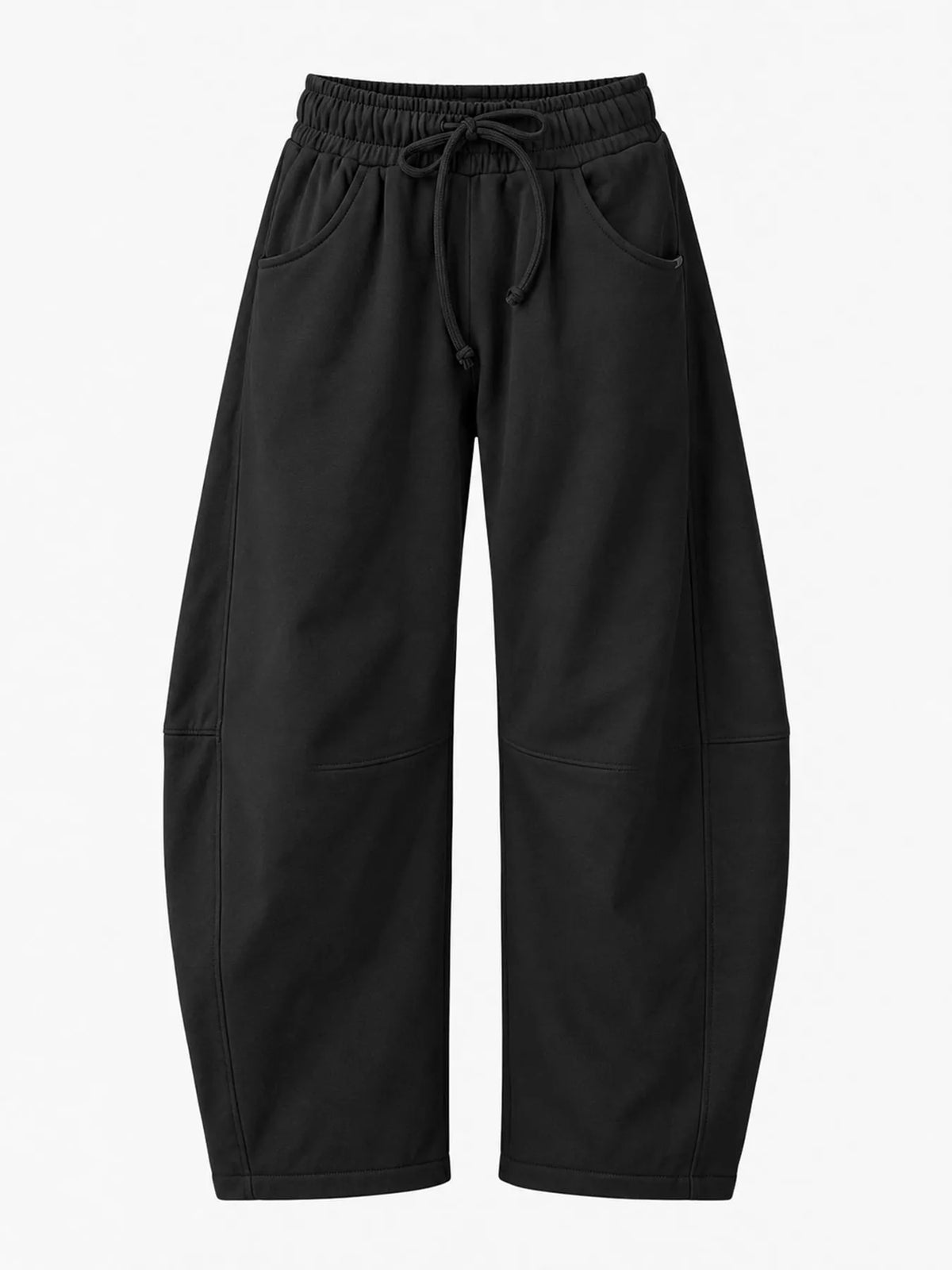 Wide-Leg Active Pants with Drawstring — garment front