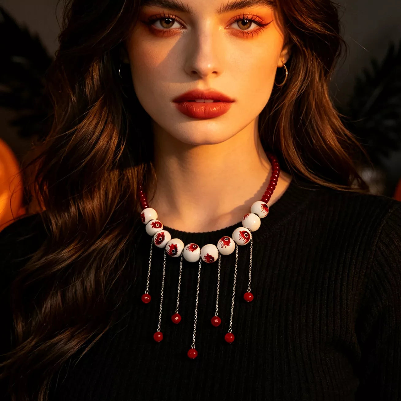 Trendsi Halloween Gothic Eyeball Necklace -
