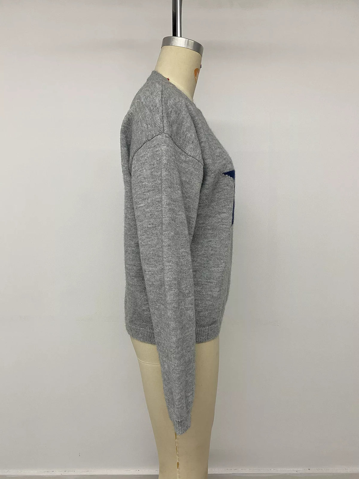 Trendsi Star-Patterned Dropped Shoulder Sweater -